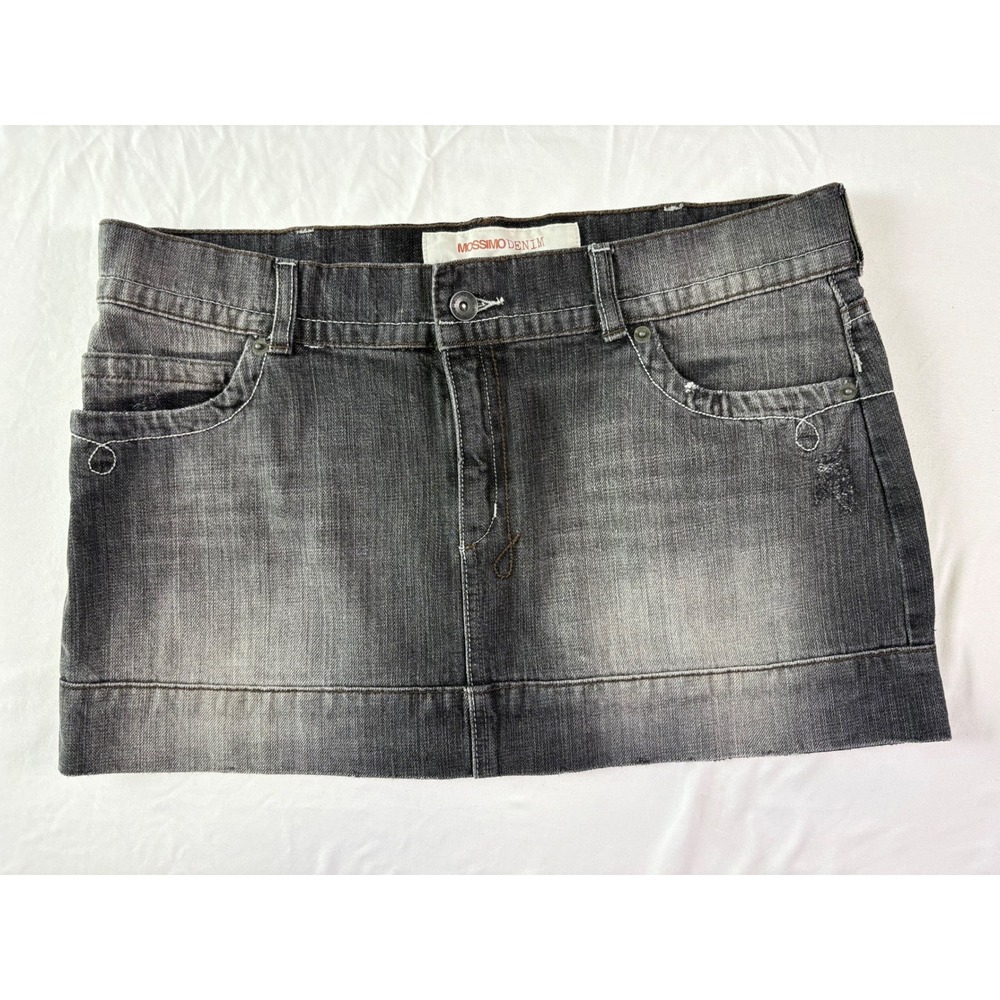 Vintage Mossimo Denim Micro Mini Skirt 10 Distressed‎ Y2K Grunge Cowboy Rodeo